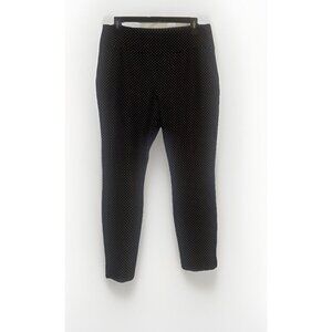 CAbi Womens Black White Polka Dot Side Zip Ankle Trouser Pants Sz 10